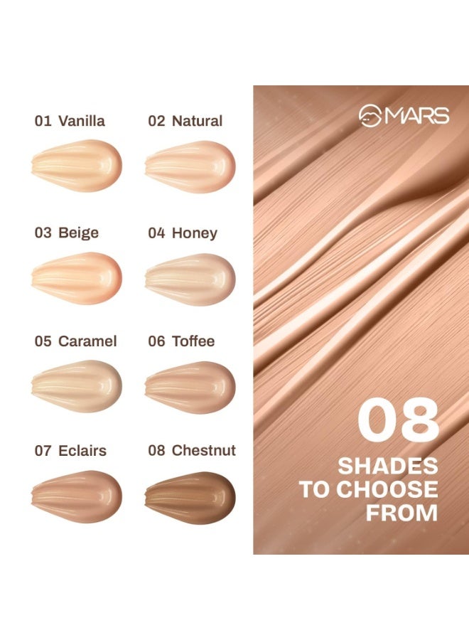 MARS God's Glow Illuminator Highlighter (30ml) (06-TOFFEE) | Hyaluronic Acid, Green Tea & Rosemary Extract | Sheer Coverage | Light-Weight | Flawless Natural Look - Image 2